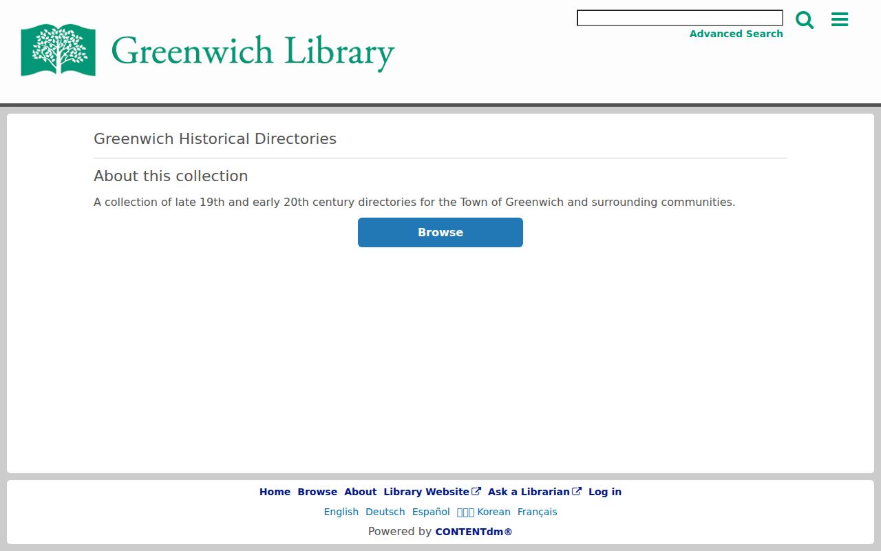 Digitized Greenwich city directories in the library collection