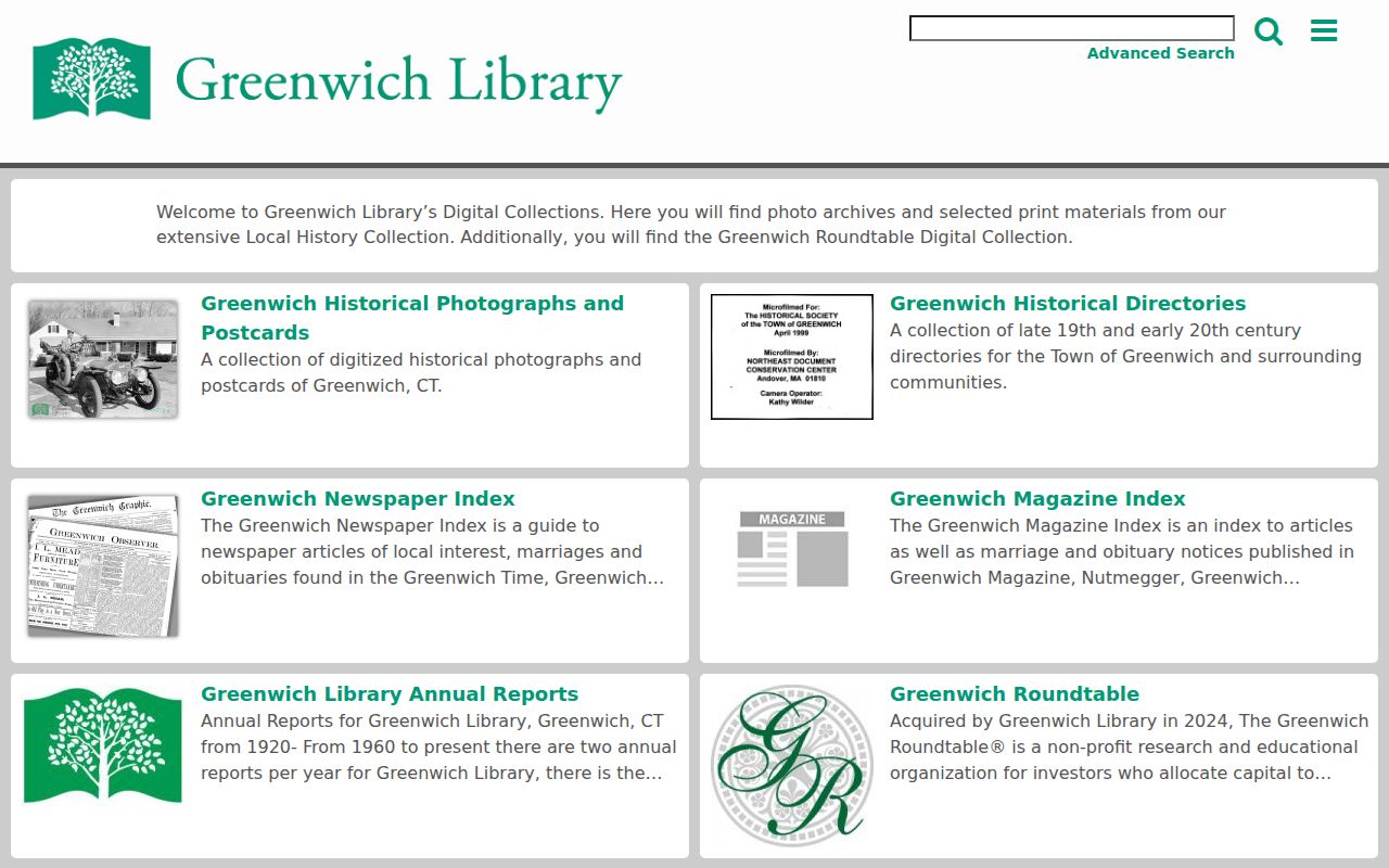 Greenwich city directory digital collection catalog