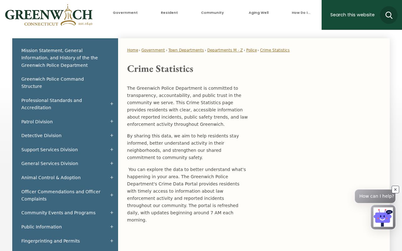 Greenwich residents directory: municipal crime statistics portal