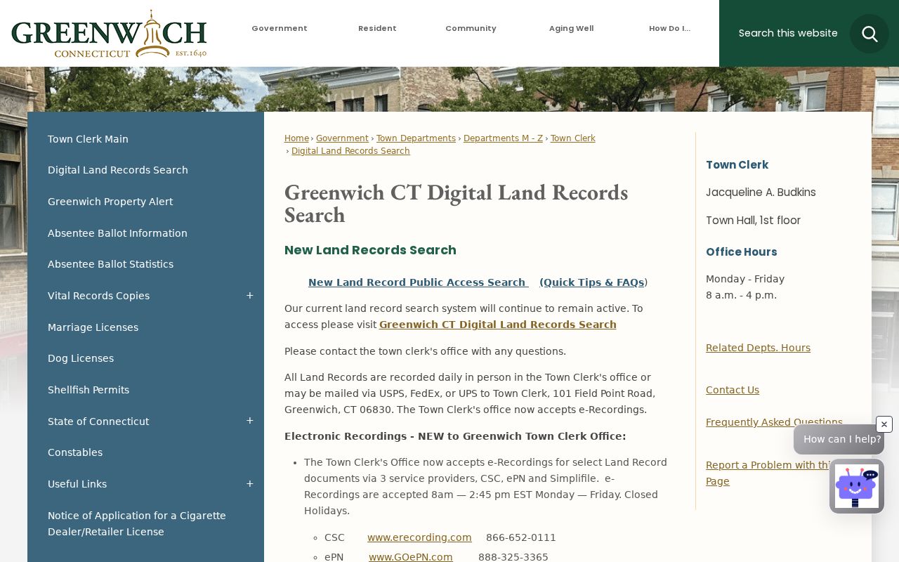 Greenwich residents directory: digital land-record search