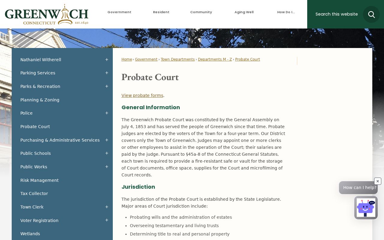 Greenwich previous residents probate and historical records