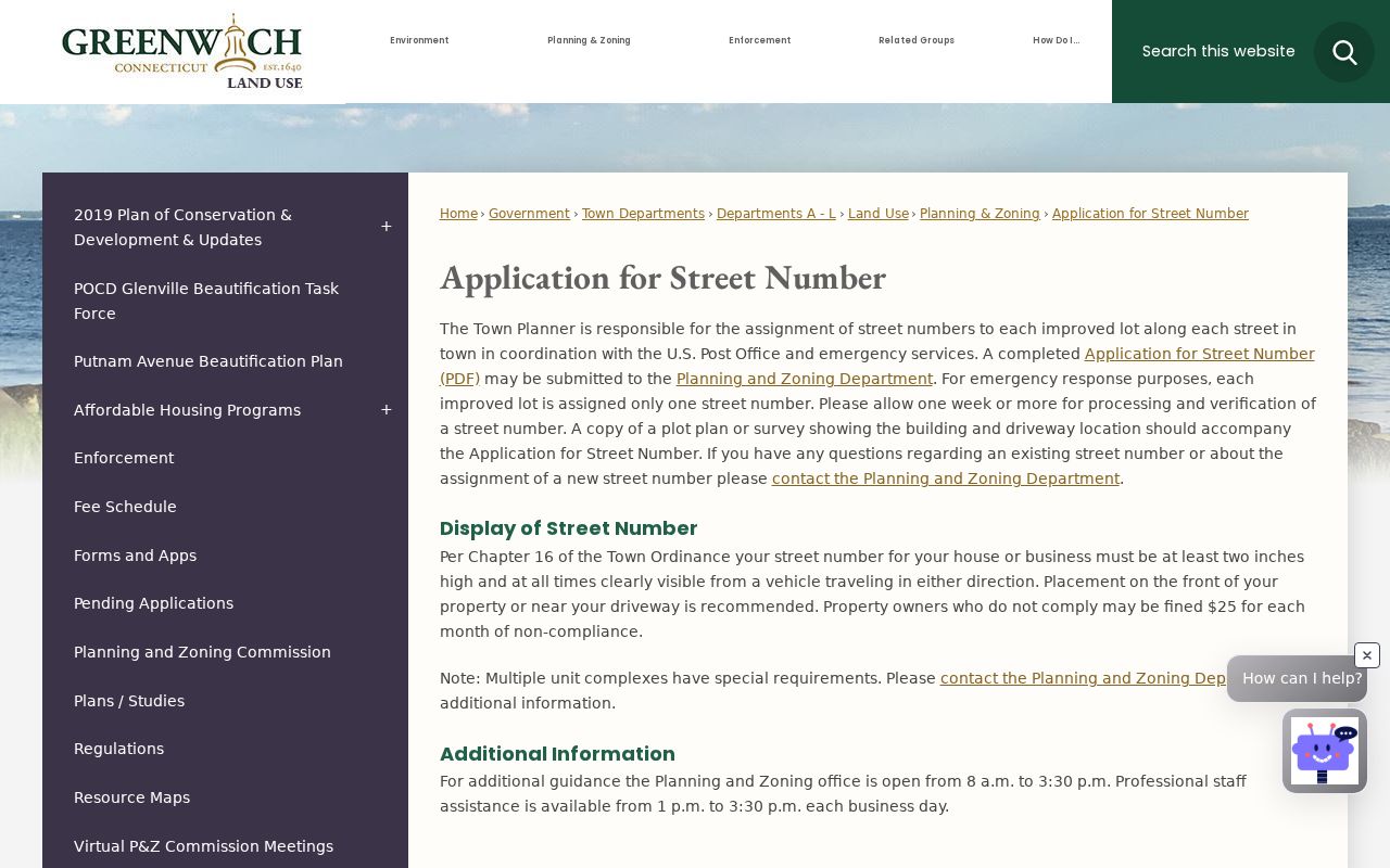Greenwich street directory street-number application